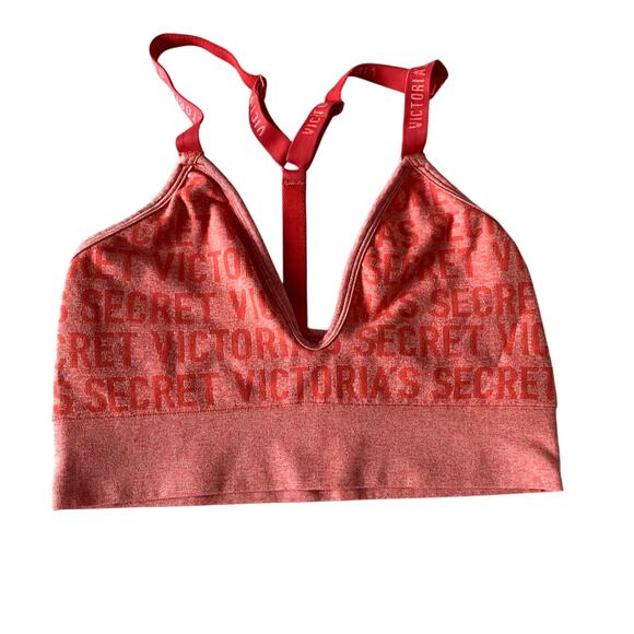 Victorias Secret Logo Racerback Sports Bra Women's Size Medium - Picture 1 of 6